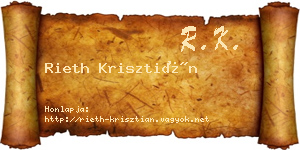 Rieth Krisztián névjegykártya