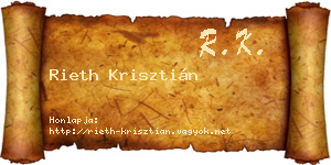 Rieth Krisztián névjegykártya